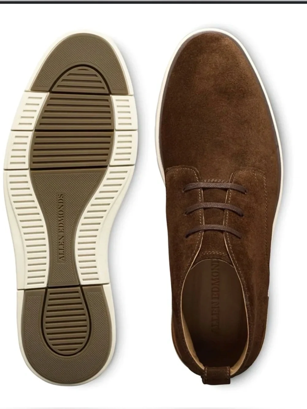 ALLEN EDMONDS CARSON Men's Brown Suede Chukka Boots Lace Up Leather size 8 D